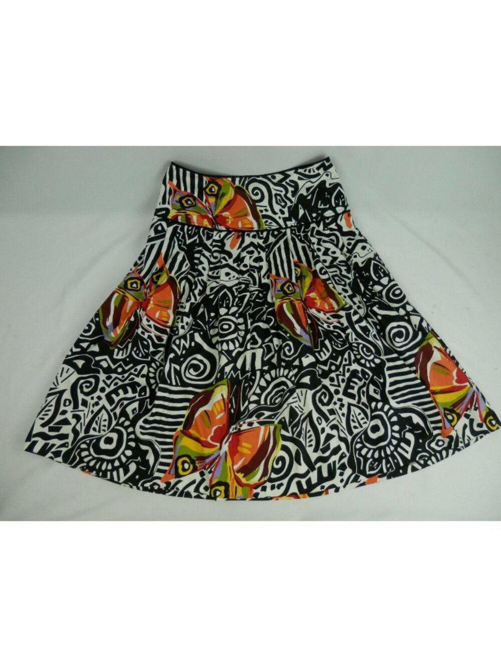 Womens 600 West Geometric Butterfly Print Skirt Size 8